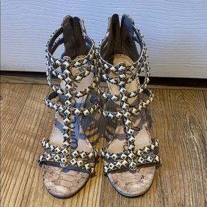 Sam Edelman snakeskin heeled sandals size 6